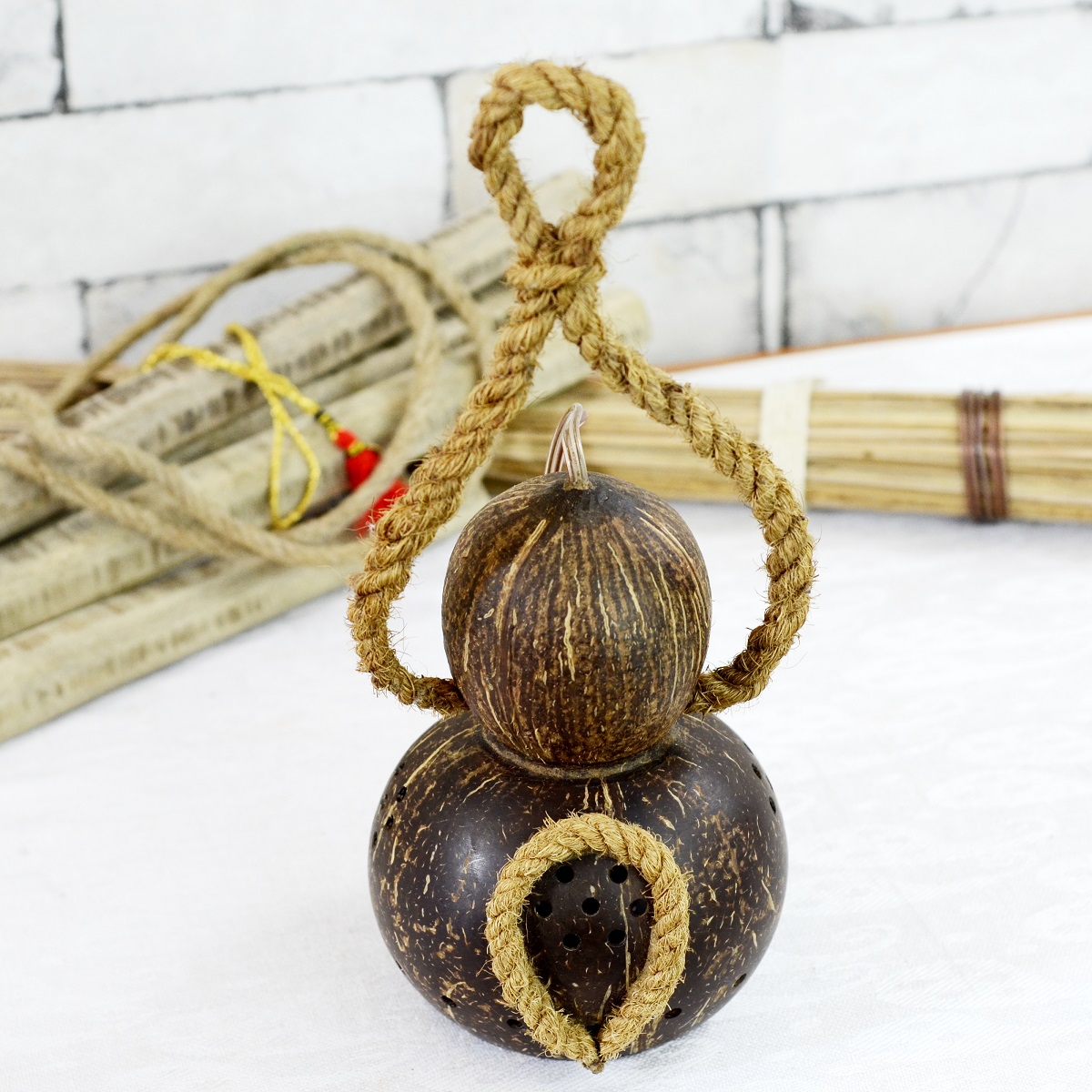 Antikcart Coir Ornament Coconut Shell Lamp Shade