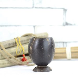 Antikcart Handcrafted Coconut Shell Tea Cup Dry Fruits Container Decor Curio side view