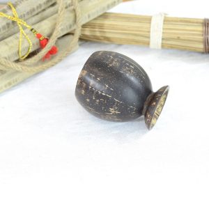 Antikcart Handcrafted Coconut Shell Tea Cup Dry Fruits Container Decor Curio side view