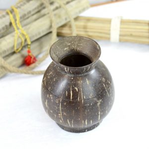 Antikcart Handicraft Long Coconut Shell Dry Fruits Container Decor Curio