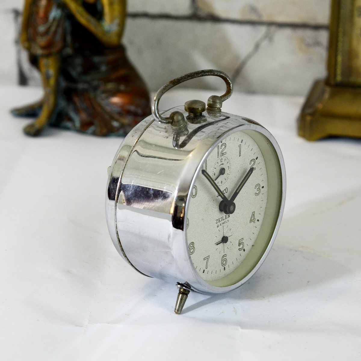 Antikcart Jayco Zeiler Antique Time Piece Table Clock Decor Collectible