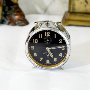 Antikcart Real and Antique Favre Leuba Black Dial Time Piece Clock decor collectible