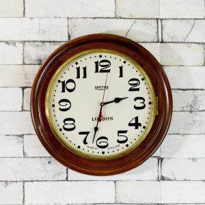 Antikcart Vintage Style Teakwood Smiths Enfield Colonial Wall Clock Wall Decor