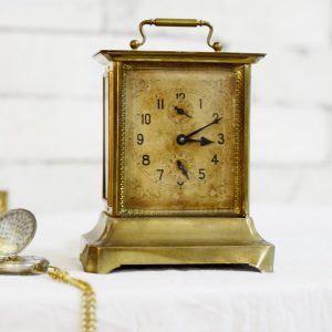 Antique Ansonia Beautiful Brass Table Clock Collectible Decor