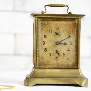 Antique Ansonia Beautiful Brass Table Clock Collectible Decor
