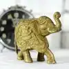 Antikcart 6 Inches Brass Elephant Statue Table Decor
