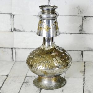 Antikcart 8 Inches Antique Floral Artwork Brass Kooja