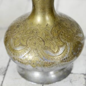 Antikcart 8 Inches Antique Floral Artwork Brass Kooja Collectible