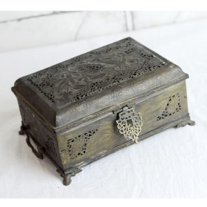 Antikcart Antique Brass Ethnic Pan Box open