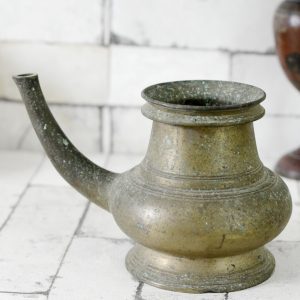 Antikcart Antique Kerala Kindi - Brass Metal Pooja Water Pot CLOSE VIEW