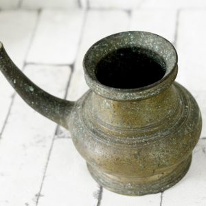 Antikcart Antique Kerala Kindi - Brass Metal Pooja Water Pot TOP VIEW