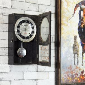 Antikcart Antique Rivex Bim Bam Pendulum Wall Clock OPEN VIEW