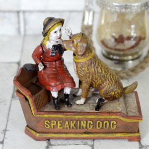 Antikcart Antique Speaking Dog Mechanical Money Bank for Kids view