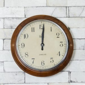 Antikcart Antique Teakwood Frame Union GPO Germany Wall Clock MAIN