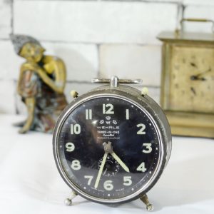 Antikcart Antique Wehrle 3 in 1 Jewelled Western Germany Table timepiece