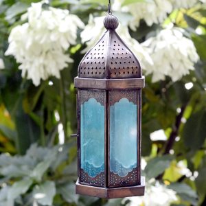 Antikcart Blue Elegant Moroccan Hanging Lantern MAIN VIEW