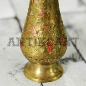 Antikcart Brass Golden Koftagiri Artwork Flower Vase close view PIC
