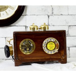 Antikcart Brass Wooden Vintage Radio Speaker Phone