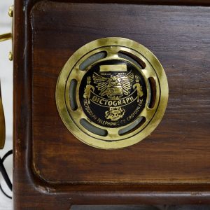 Antikcart Brass Wooden Vintage Radio Speaker Phone LOGO VIEW