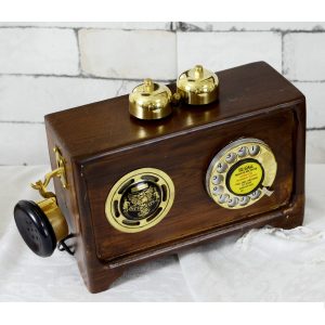 Antikcart Brass Wooden Vintage Radio Speaker Phone TOP VIEW