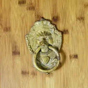 Antikcart Carved Lion Face Brass Door Knock