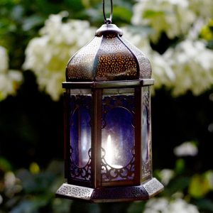 Antikcart Carved Moroccan Style Room Lantern Decor night lit view