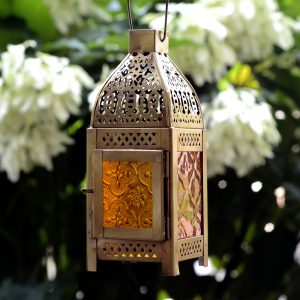 Antikcart Moroccan Style Beautiful Glass Artwork Small Hanging Lamp MOROCCAN LANTERN