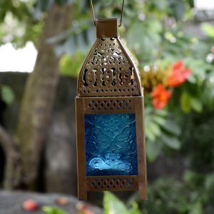Antikcart Moroccan Style Beautiful Glass Artwork Small Hanging Lantern