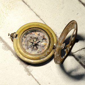 Antikcart Pocket Sun Clock with Push Button Compass DIAL