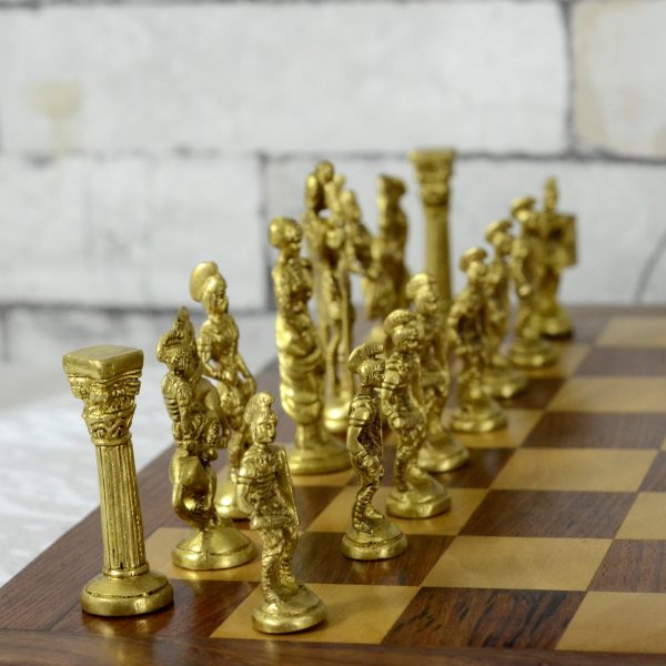 Antikcart Rosewood Original Chess Set with Brass Pieces WHITE piece