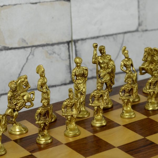 Antikcart Rosewood Original Chess Set with Brass Pieces chess piece SET