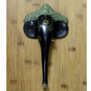 Antikcart Vintage Black Finish Elephant Face Pull Door Handle