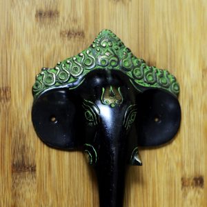 Antikcart Vintage Black Finish Elephant Face Pull Door Handle close view