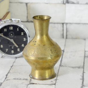Antikcart Vintage Ethnic Brass FlowerArt Flower Vase