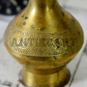 Antikcart Vintage Ethnic Brass FlowerArt Flower Vase close view pic