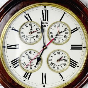 Antikcart Vintage Large Dial Classic Royal Navy World Wall Clock