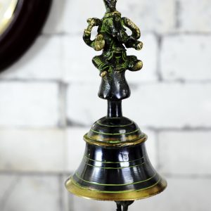 Antique Black Brass Ganesh Bell with Chain
