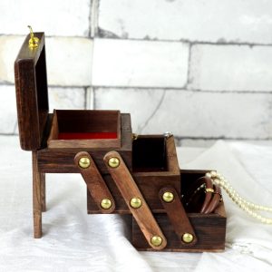 Ornament Storage Box Antikcart Handcrafted Brass In lay Wooden Ornament Box view