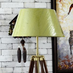 Antikcart Light Green Fabric Tripod Floor Lamp Shade