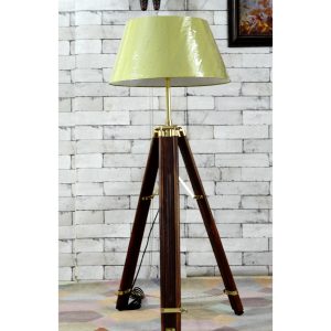 Antikcart Light Green Fabric Tripod Floor Lamp Shade TRIPOD LAMP STANDING