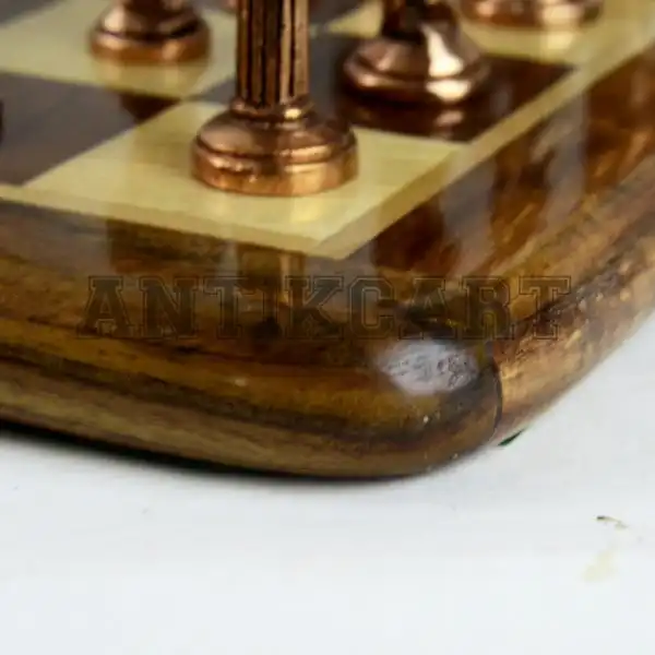 Antikcart Rosewood Chess Board And Brass Roman Chess Pieces - BOARD