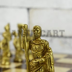 Antikcart Rosewood Chess Board And Brass Roman - Chess Pieces view3