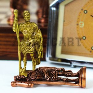 Antikcart Rosewood Chess Board Set and Brass Chess Pieces BRASS PIECES VIEW