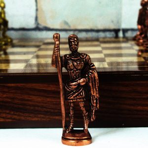 Antikcart Rosewood Chess Board Set and Brass Chess Pieces dark pieces men