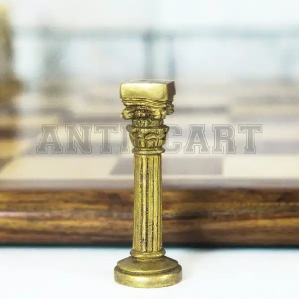 Original Rosewood Chess Board with Real Brass Pieces - Image 9