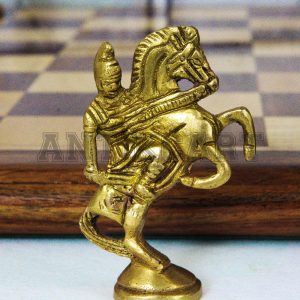 Antikcart Rosewood Chess Board with Real Brass Pieces HORSE brass pieces FULL pic