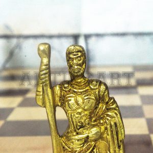 Antikcart Rosewood Chess Board with Real Brass Pieces brass pieces FULL pic TOP VIEW