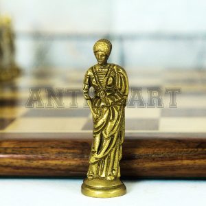 Antikcart Rosewood Chess Board with Real Brass Pieces brass pieces FULL pic VIEW