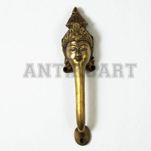 Antikcart Vintage Brass Door Pull Handle - Budha Head Interior Decor Brass Decor MAIN PIC