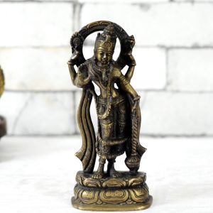 Antikcart Vintage Lord Vishnu Statue Made of Brass main pic